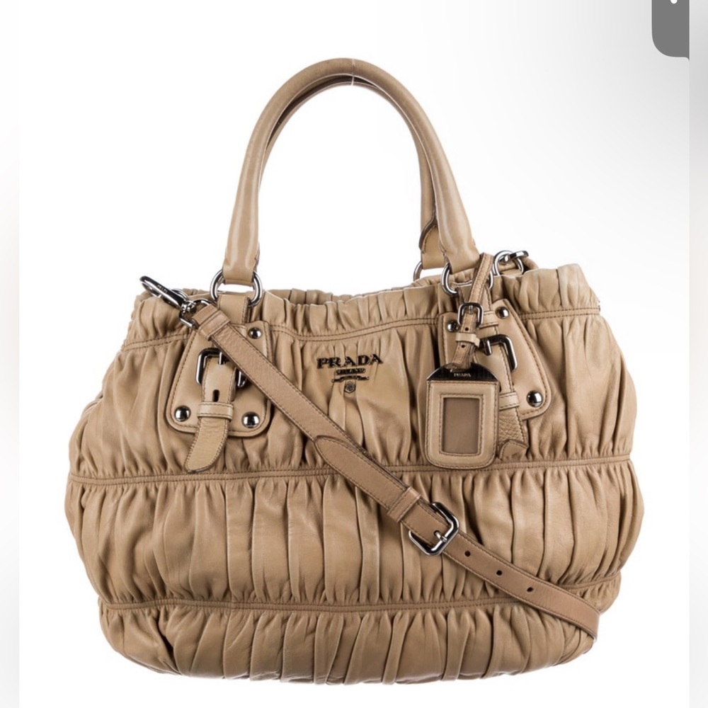 Beige Prada purse